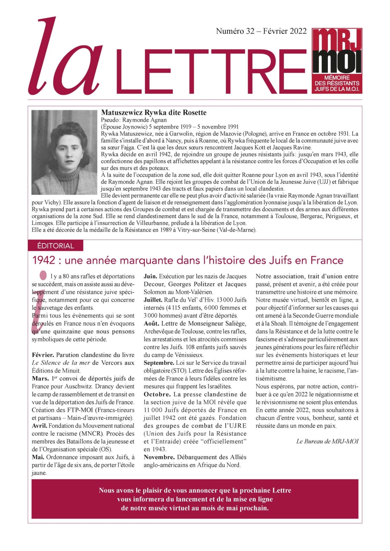 MRJ MOI : La Lettre 32