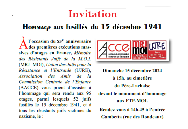 Hommage aux fusillés du 15 décembre 1941